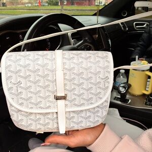 Goyard White and Gray Crossbody Bag